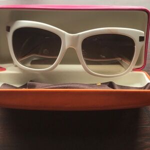 Kate Spade white sunglasses with case